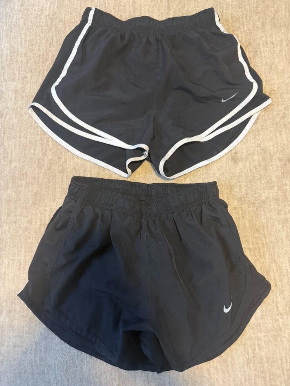 LOT OF 2 Nike Tempo Women's Lined Running Athletic Shorts Black Size Small